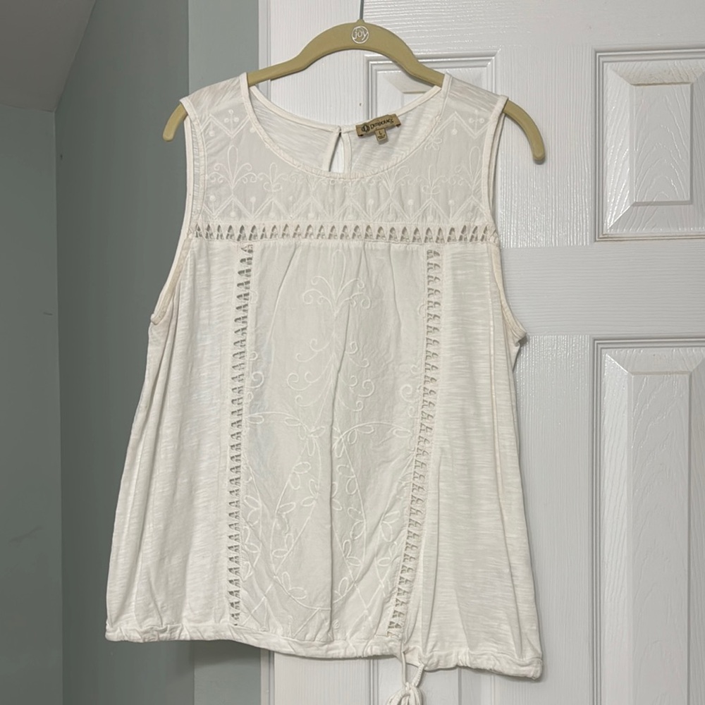 Democracy White Boxy Embellished Blouse